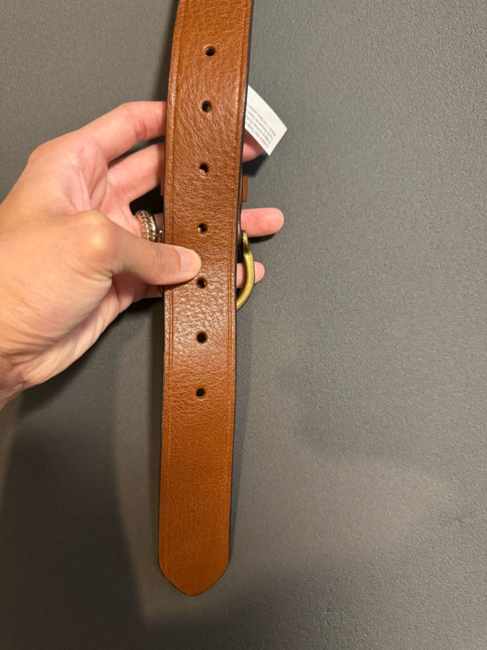 Madewell Brown Leather Belt with Brass-Tone Buckle - Picture 9 of 12